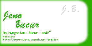 jeno bucur business card